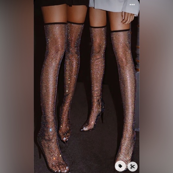 Arturi Rhinestone Over the Knee Boots - Picture 3 of 7